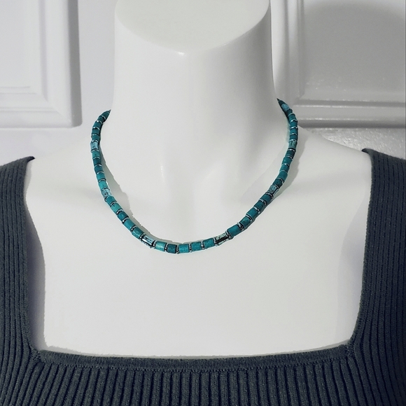 BOHO Teal Beach Choker - Picture 3 of 8